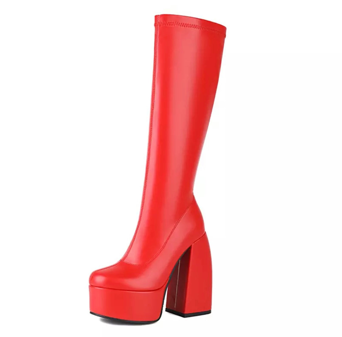 Knee High Heels in Onyx